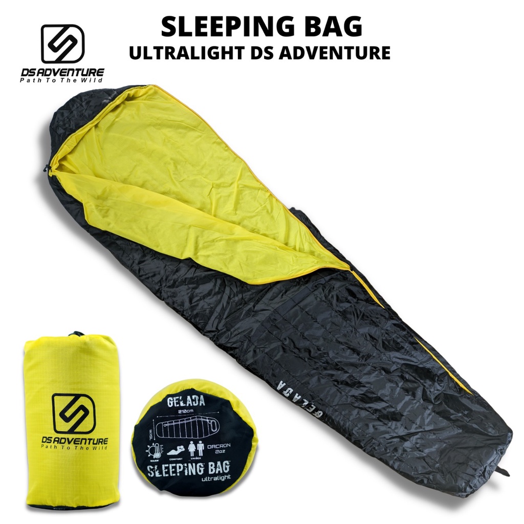 [COD] Sleeping bag mummy dacron 2 oz ultralight ds adventure seri Gelada - sleeping bag waterproof -