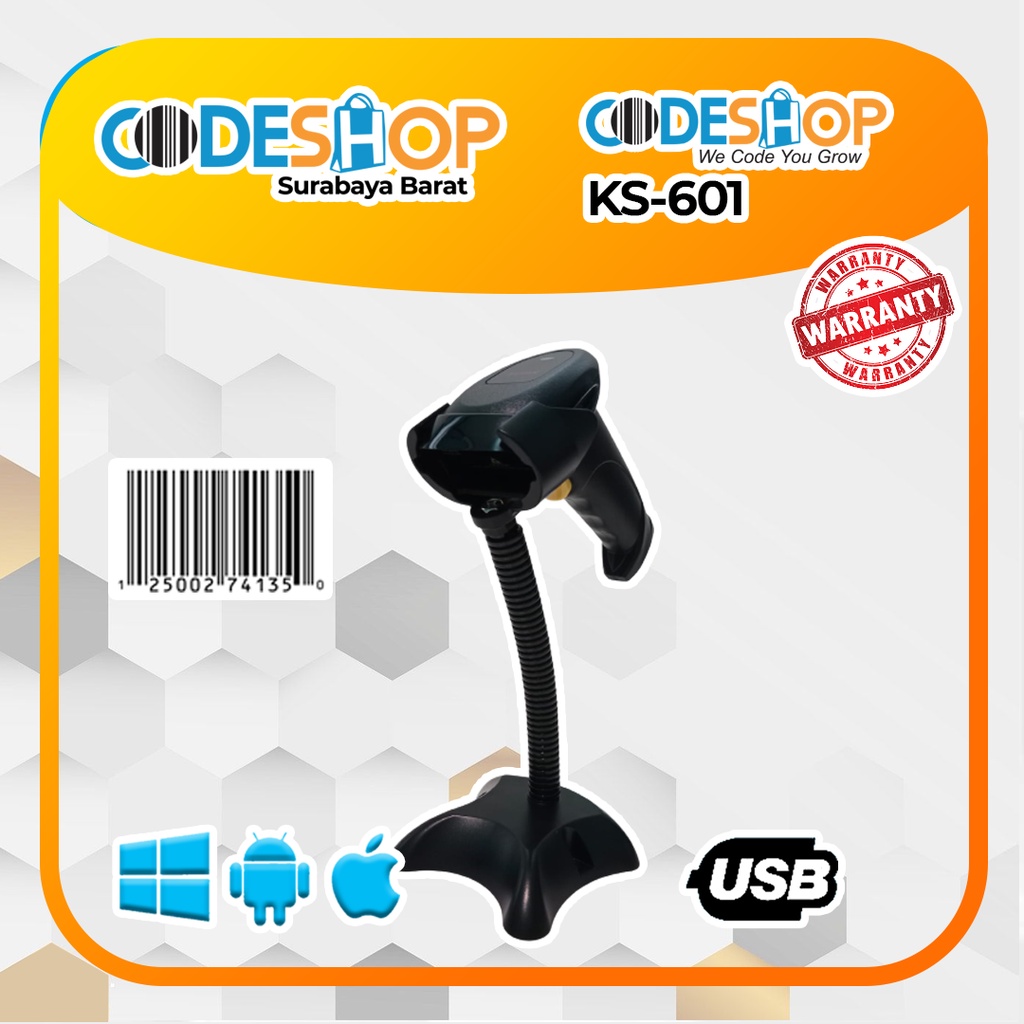 Scanner Barcode Kassen KS 601 Usb Stand