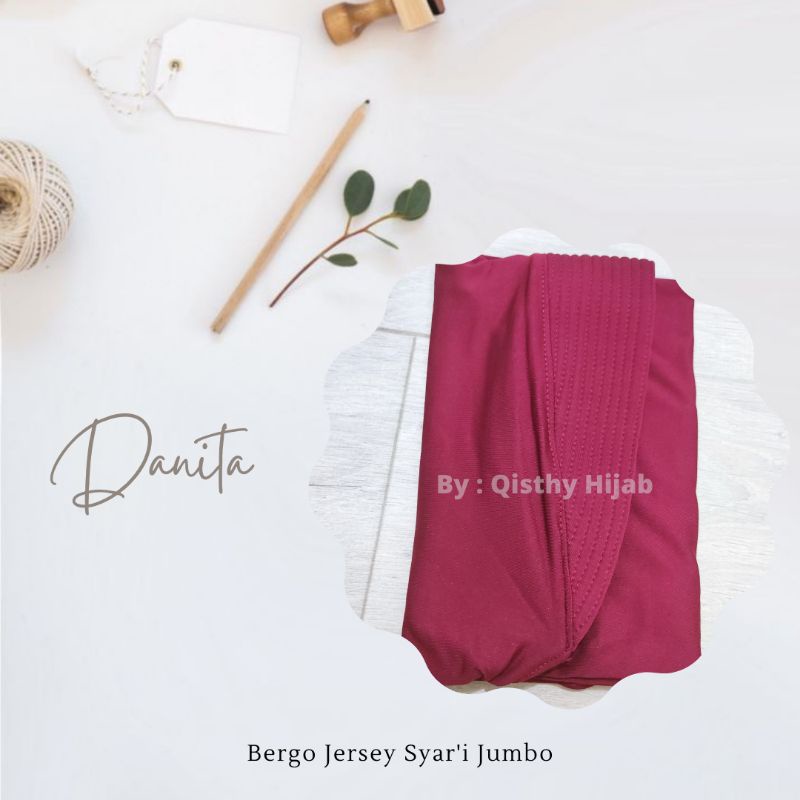 Danita Bergo Jumbo Syar'i | Hijab Instan Syar'i | Khimar Daily Instan Bergo Original | Hijab Menutup Dada | Kerudung Instan Jersey | Hijab Bergo Jersey Jumbo | Hijab jersey Khimar Murah | Khimar Jumbo  Syar'i | Jilbab Pengajian | Khimar Jumbo Premium-Maroon