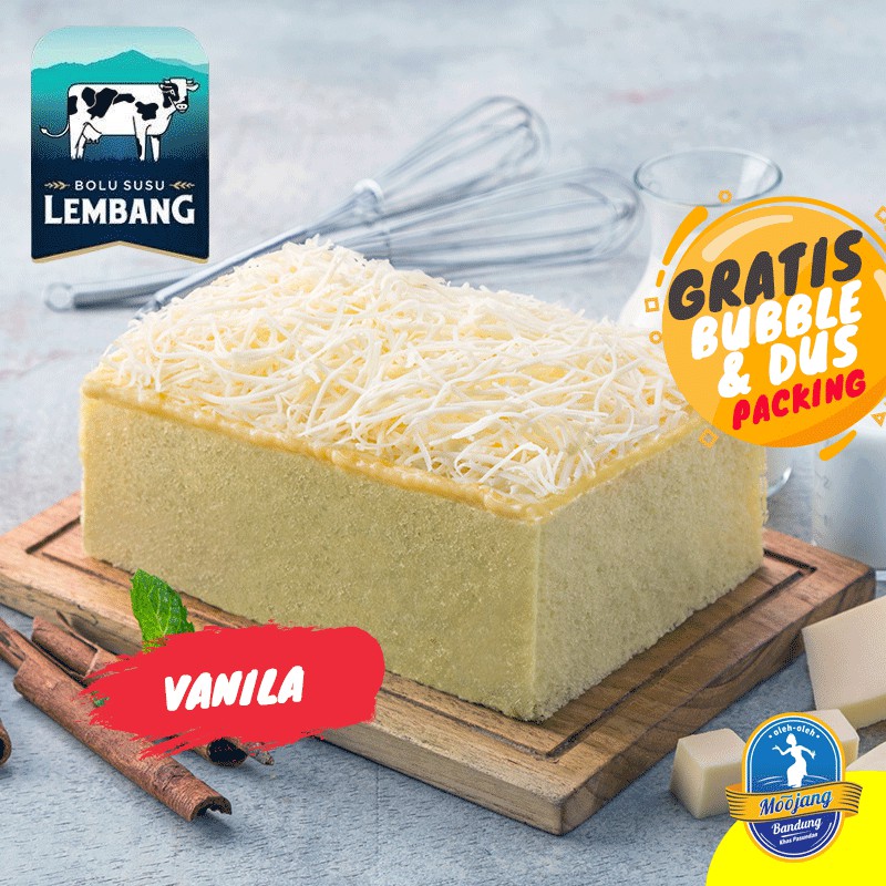 [KHUSUS P.JAWA] Bolu Susu Lembang varian Rasa Vanila topping keju Bolu Lembang dengan Keju Premium Asli Bandung best seller