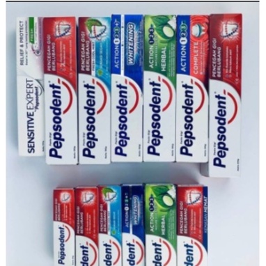 Aneka Pepsodent Pasta gigi Complate 8Action Multi protection 65gr Melindungi dari pertumbuhan gigi