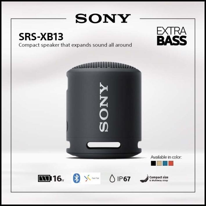 Sony Srs-Xb13 Black Extra Bass Portable Wireless Speaker / Xb13