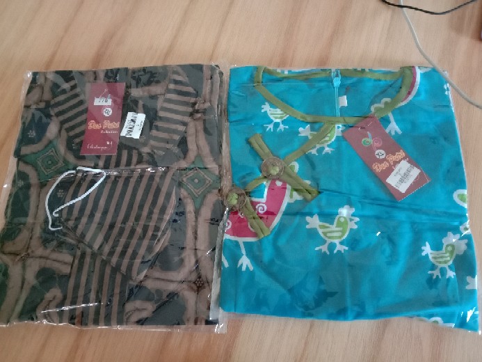 Blouse Batik Wanita Atasan Motif Ayam Warna Tosca  Size  S-m-l-xl-xxl-3l-4l-5l-