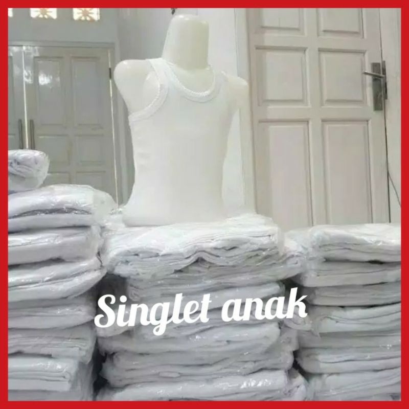 Singlet anak kaos dalam anak putih unisex perempuan laki usia sampai 13 tahun