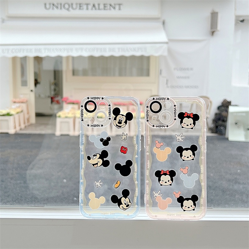 Case Pelindung Lensa Tahan Jatuh Motif Mickey Minnie Untuk iPhone 11 12 13 Pro MAX X XR XSMAX 7 8 Plus