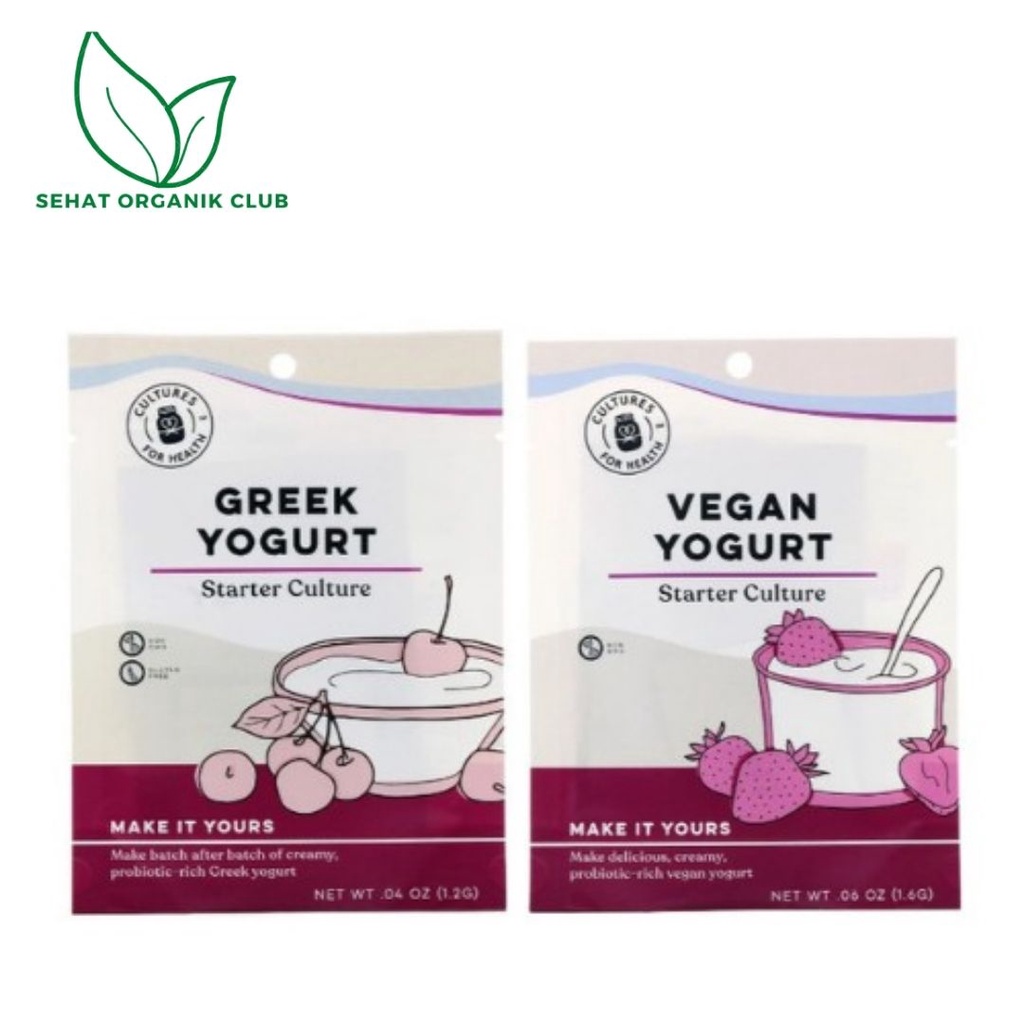 

Cultures for Health Greek Yogurt 2 Packets ; Cultures Vegan Yogurt 4 packets - Bibit Yogurt starter