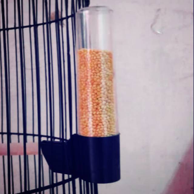 Wadah pakan tabung tempat pakan minum burung lovebird DISPENSER