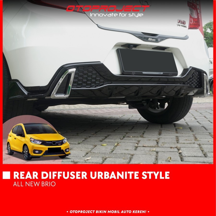 DIFFUSER ALL NEW BRIO 2018 URBANITE STYLE GLOSY BLACK
