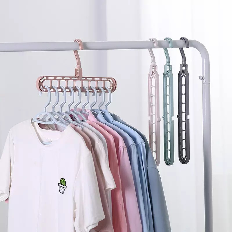 Hanger Gantungan Gantung Baju Pakaian 9 in 1 Putar 360 Smart Magic gantungan baju