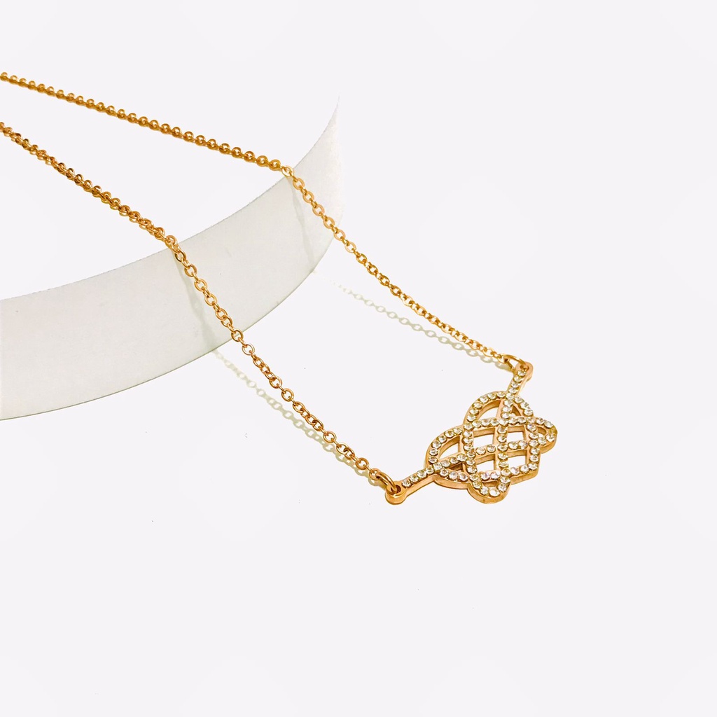 Kalung Titanium Wanita Lapis Emas Anti Karat KP-99