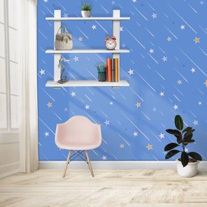 Wallpaper Sticker Dinding Motif Bintang Jatuh Biru Ukuran Panjang 10Meter x Lebar 45CM