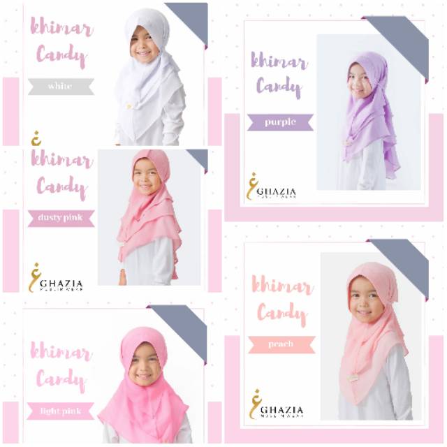 Candy Khimar by Ghazia / khimar anak / jilbab anak / jilbab layer anak