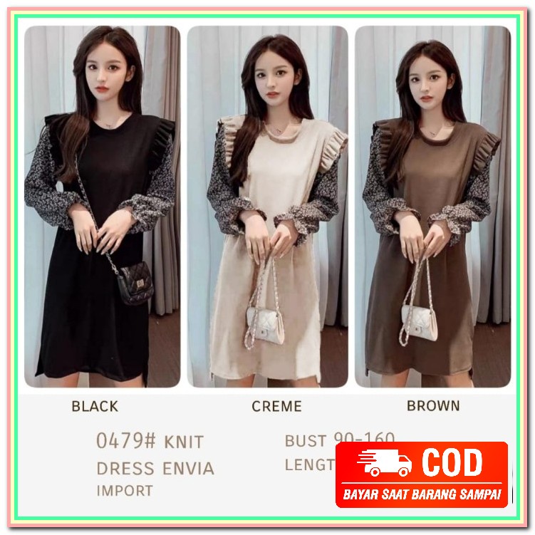 Zaza_Fashion Dress Wanita Terbaru  Real Pict Dress Wanita K RM848 Envia Knit Dress  Tm