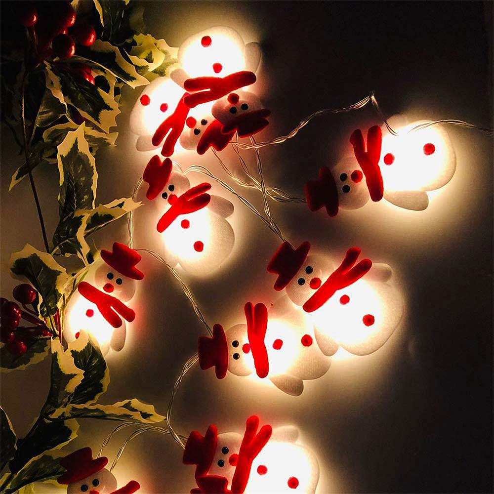 Lampu String 1.65m / 3m Desain Snowman Elk Untuk Dekorasi Pohon Natal