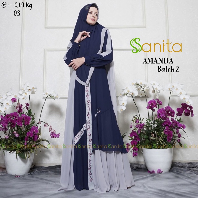 Gamis Syari Amanda Batch 2 Original By Sanita (READY SIAP KIRIM)