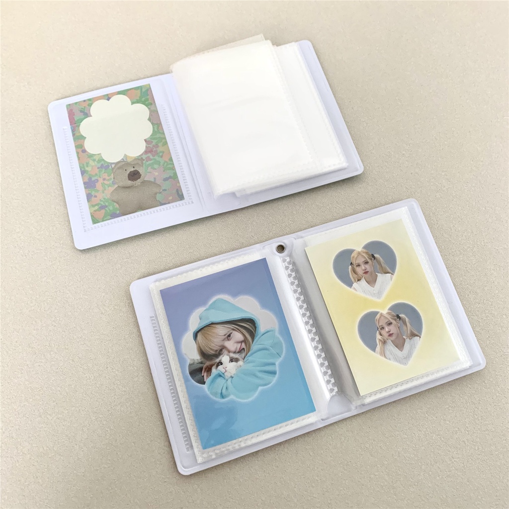 Ins Lucu Beruang Cinta Bunga 3inch Mini Album Foto PP Card Holder Photocard Collect Book