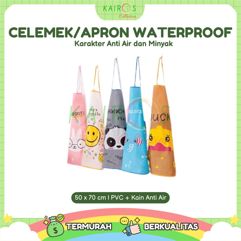 Celemek Apron Plastik Karakter Anti Air dan Minyak