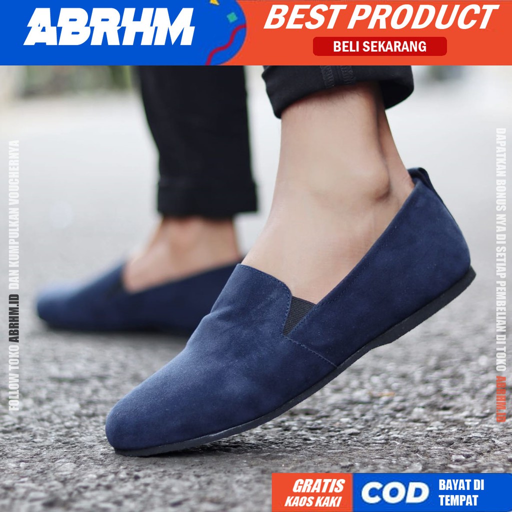 ABRHM x KORD Sepatu casual Slip On Kulit Sintetis Kasual Formal Pria Kerja Santai Kuliah Anti Slip Original