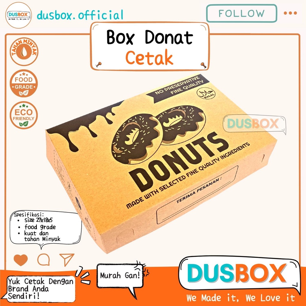 Box Donat, Dus donat, Kotak Donat, Kemasan Donat, Tempat donat, box donat besar, custom box donat