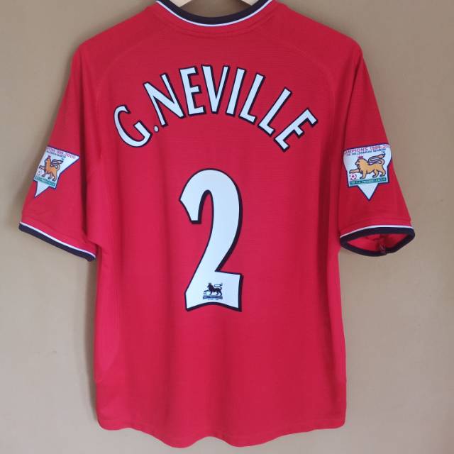 Jersey original g neville 2 manchester united home 2001/2002