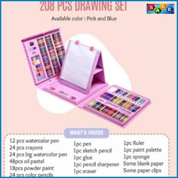 

✅Price Alat Lukis Set 208 PCS Crayon pensil warna Oil Paste Pensil Warna Pensil Warna Cair - BOX