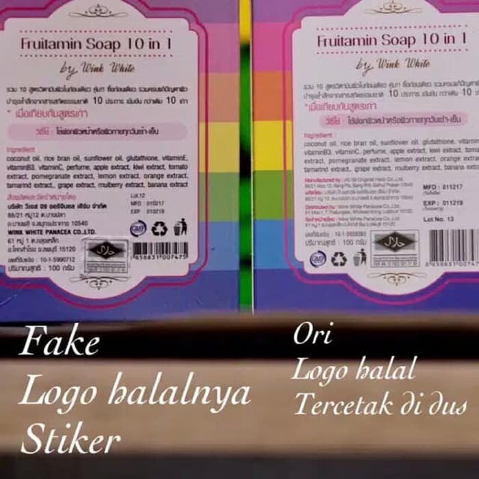 promo Fruitamin Soap Original Thailand asli Logo Halal
