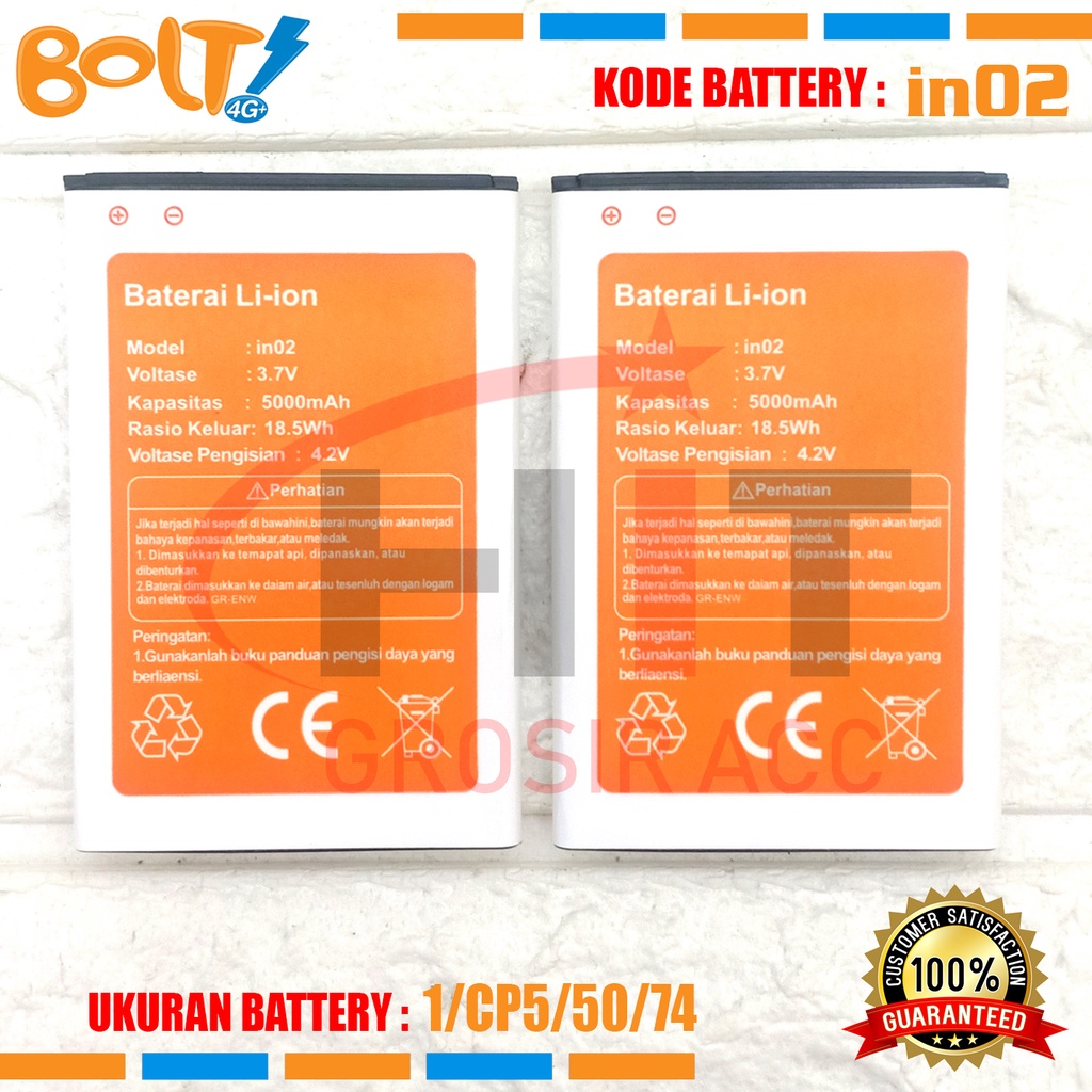 Baterai Battery Double Power BOLT Aquila Slim Ultra LTE in02 BL1 IN02