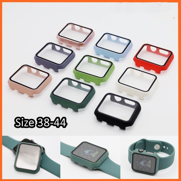 ✅segera di kirim✅Case Apple Watch + Glass Filmuntuk / Apple Watch Series 6 5 4 3 2 1 SE