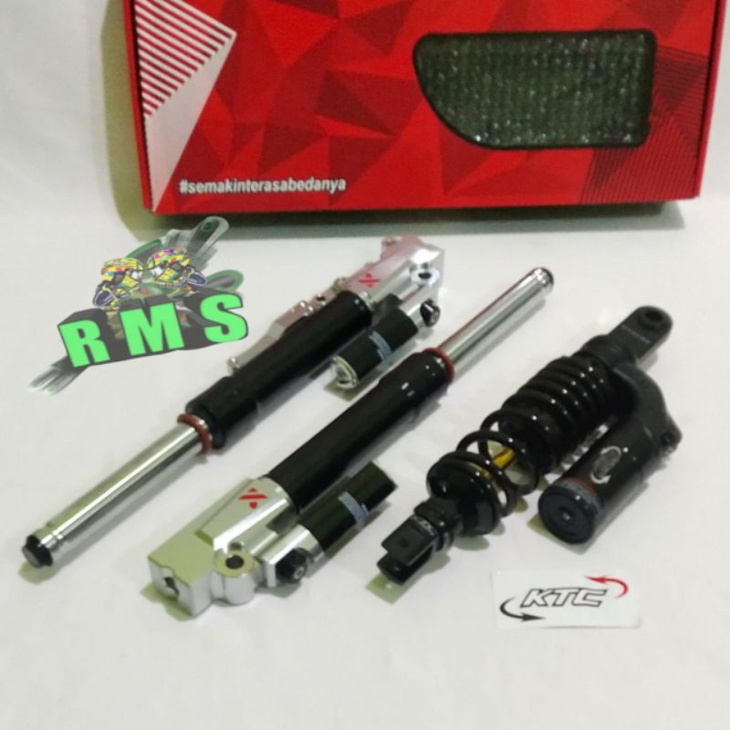 Upside down usd shock depan + shock breaket belakang KTC Vario125/Vario150 Beat Fi Scoopy Spacy Vari