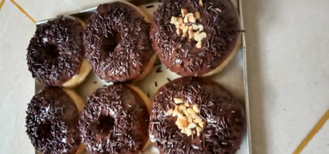 Donat kentang coklat+opp