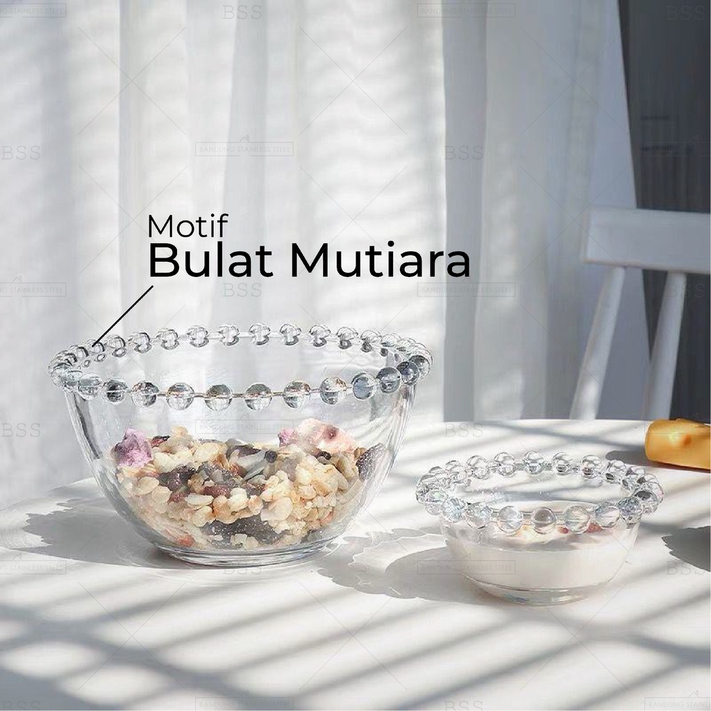 Mangkuk mangkok kaca vintage cantik unik Tempat Bumbu Saos salad Retro Gaya Nordic Glass Bowl