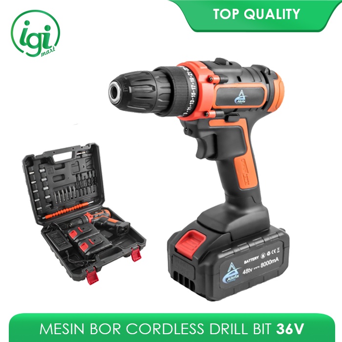CORDLESS IMPACT DRILL BOR BATERAI MESIN TANGGAN TEMBOK SET CHARGER