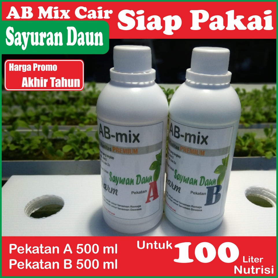 AB Mix 500 ml Cair Pupuk Nutrisi Hidroponik Sayuran Daun