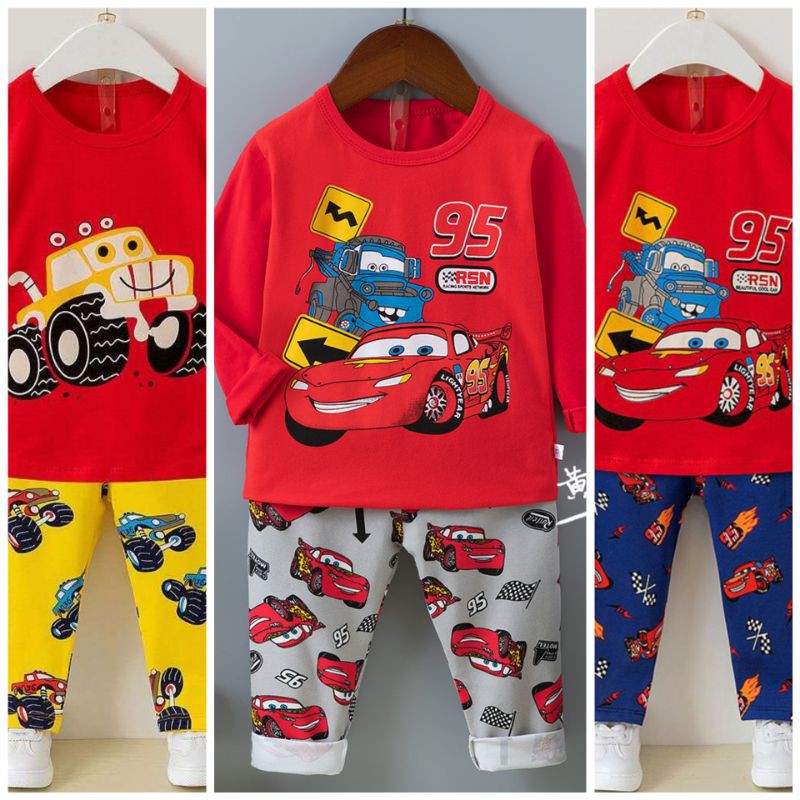 Baju tidur anak laki laki CAR piyama anak import