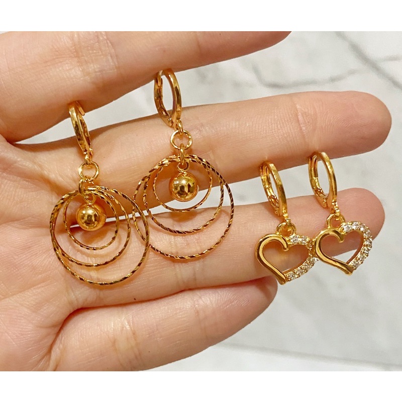 ANTING JEPIT EMAS GOLD WANITA LOVE IMITASI Fa