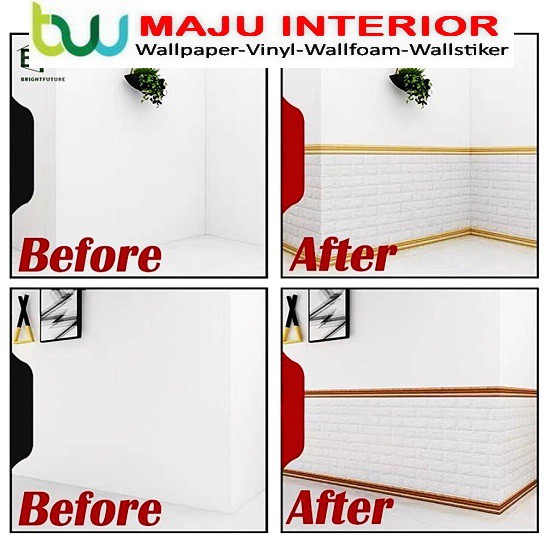 Lis Wallpaper Dinding 3D Border Walpaper 3D Wallfoam 230 cm x 8 cm x 5mm-4