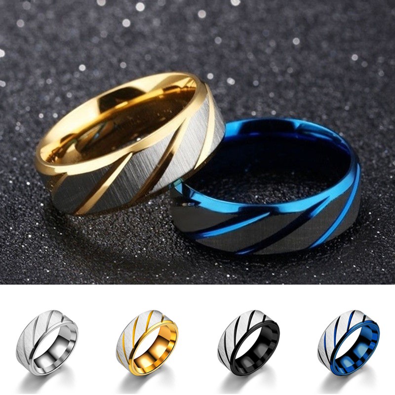 Cincin Yang Dipoles Baja Titanium Busur Bagian Dalam Keren Fashion Pria dan Wanita