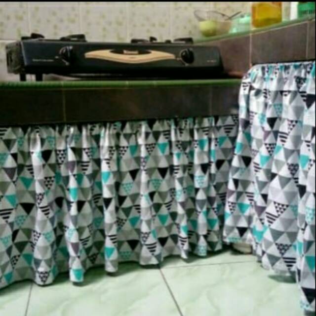 Gorden kolong meja dapur biasa/ tanpa poni