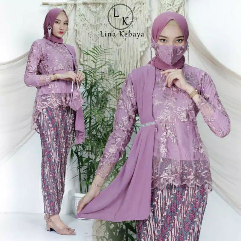 KEBAYA / KEBAYA TULE / KEBAYA TILLE / KEBAYA TULLE / KEBAYA TILE / KEBAYA MODERN / BAJU KEBAYA-SET LILAC / LAVENDER