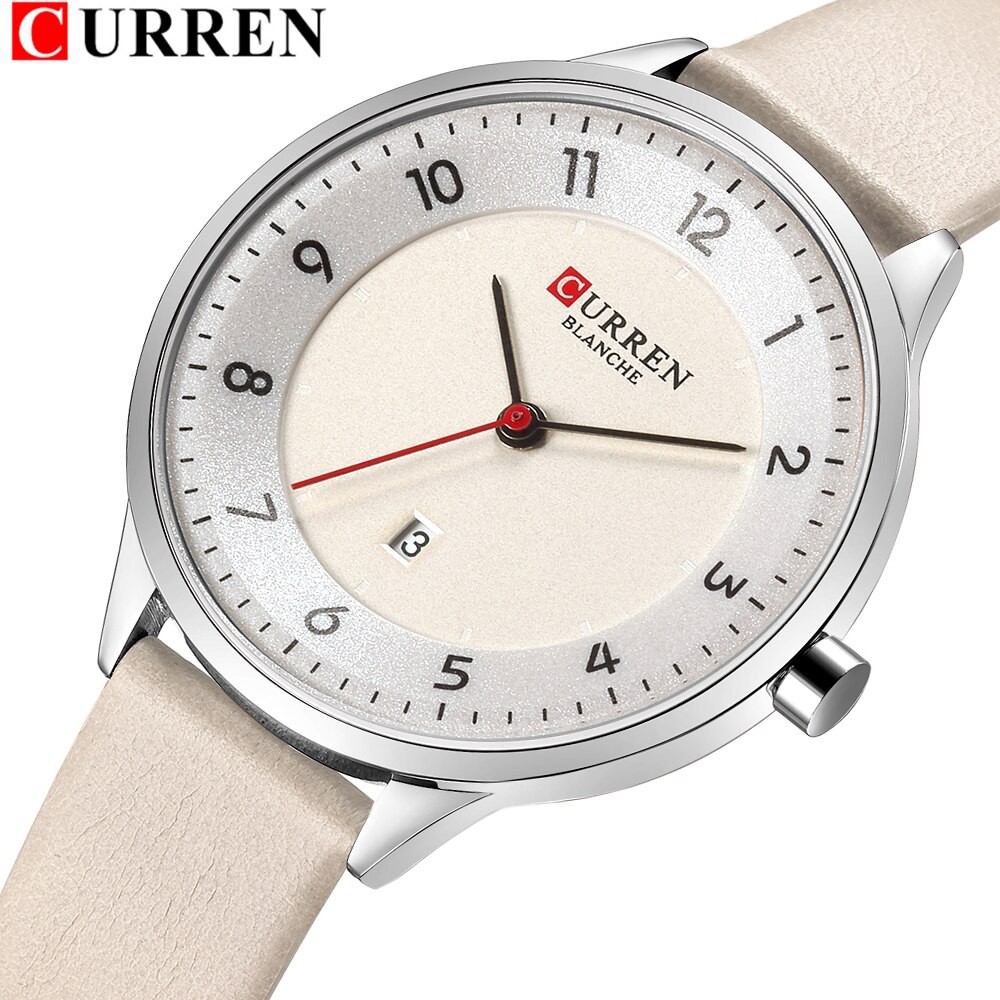 CURREN 9035 Jam Tangan Wanita Analog Tali Kulit Chronograph Aktif WATCHKITE WKOS