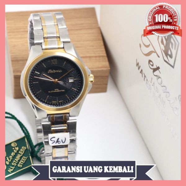 Jam Tangan Wanita Tetonis Original Rantai New Water Resist Elegan