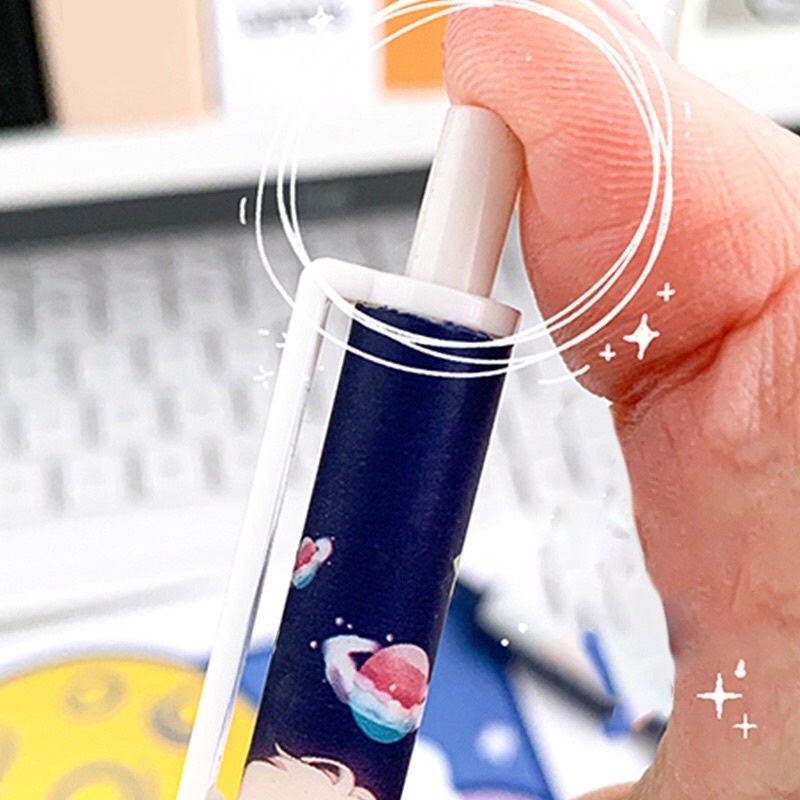 The Little Prince 1 PCS Pen Gel Retractable Black Ink Fancy Cute Rabbit Pretty Korean Style Japanese Kawaii Cartoon For Student - Pulpen Mekanik Tinta Hitam Lucu Unik Imut Karakter Kartun Cantik Gaya Korea Jepang Minimalis Lovely Untuk Pelajar Aesthetic-7