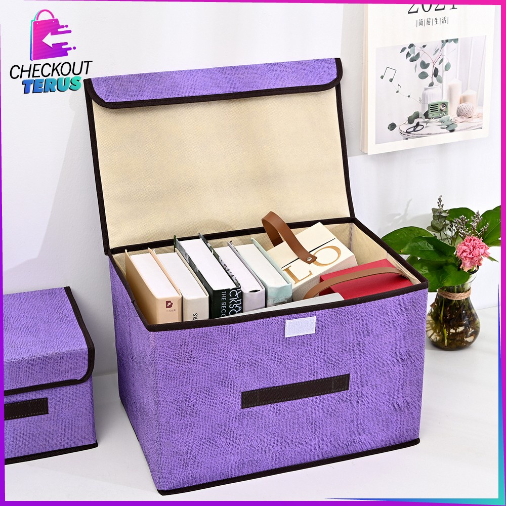 CT C484 Tempat Penyimpanan Serbaguna Storage Box 2in1 Box Organizer Baju Kotak Mainan Anak Portable