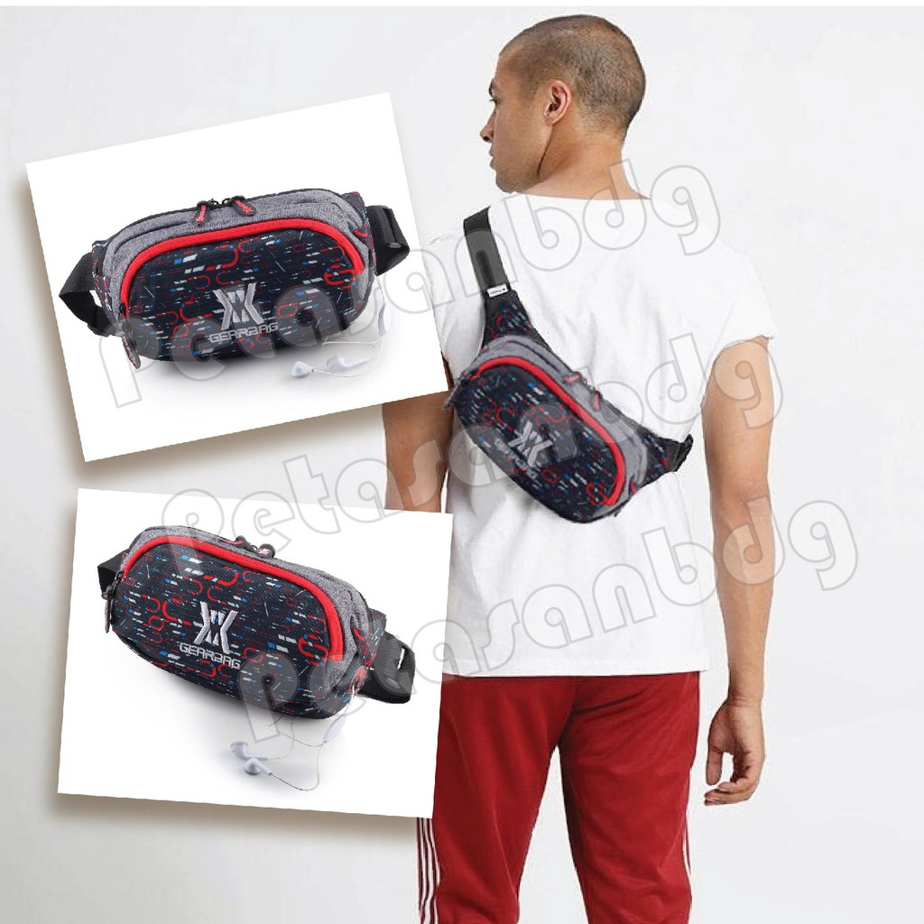 PTS - Gear Bag Port MATRIX 13105 - Waistbag WITH EARPHONE HOLE Tas Selempang Pria Pinggang Messenger