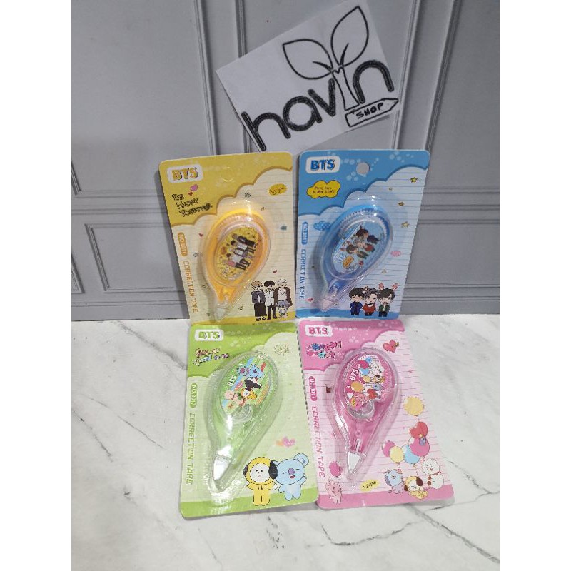 TIPEX ROLL/correction tape/tip-ex kertas/tipe-x karakter lucu kecil-BTS 12M