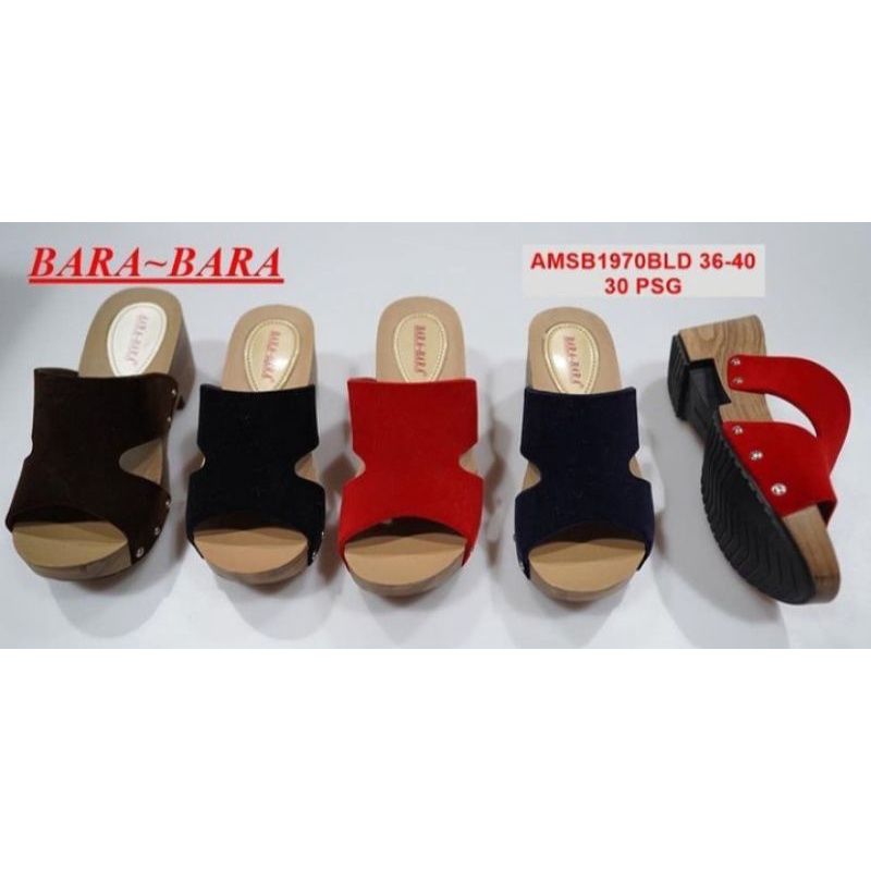 sendal bara bara wedges bludru/sandal bara bara bludru import