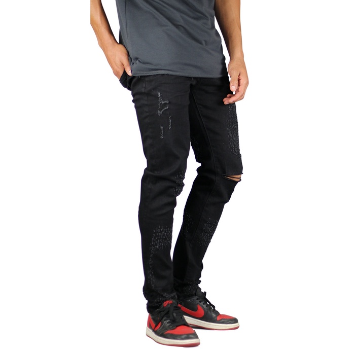 Hyperdenim Jet Black Slit Jean 100% Original