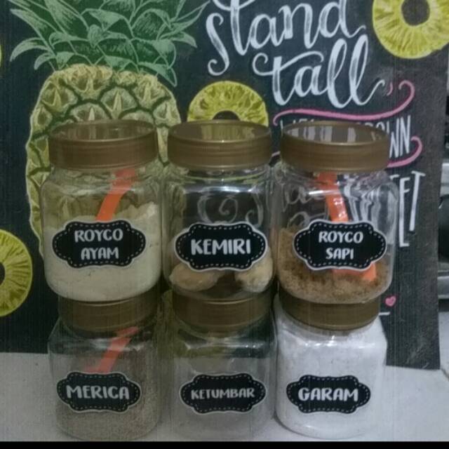 Paket label + toples bumbu dapur