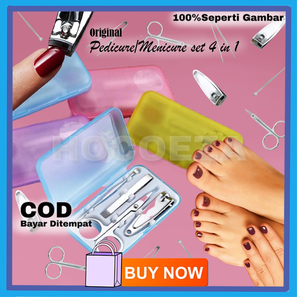 MANICURE PEDICURE SET GUNTING KUKU PINSET GUNTING ALIS ISI 4 SOUVENIR WEDDING 4IN1 VA217
