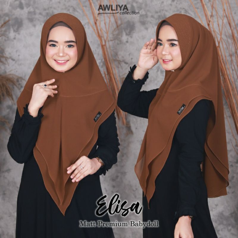 FRENCH KHIMAR ELISA ORI AWLIYA COLLECTION AWLIYA HIJAB TERBARU/KERUDUNG ELISA/HIJAB INSTAN DUA LAYER